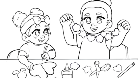 Melanin Babies Valentines Coloring Sheet